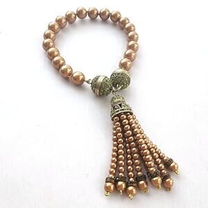 Heidi Daus Bracelet Jewelry Swarovski Crystal Glass Pearls Enhancer Tassel New